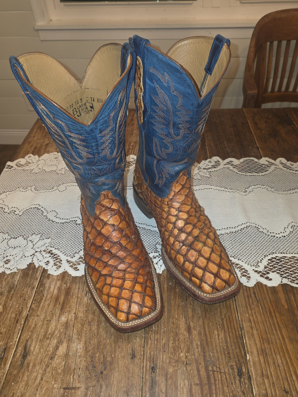 Black Jack 12d Pirarucu Boots Handmade Excellent Condition